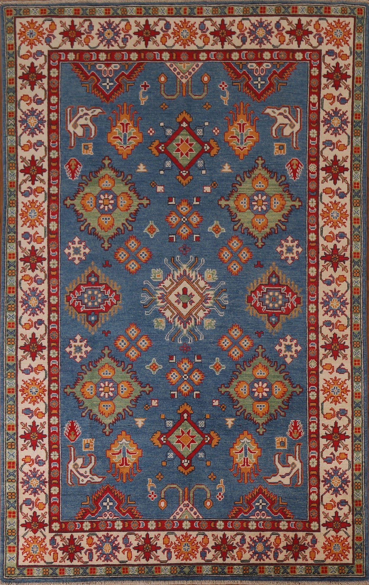 Blue Kazak Oriental Area Rug 6x9