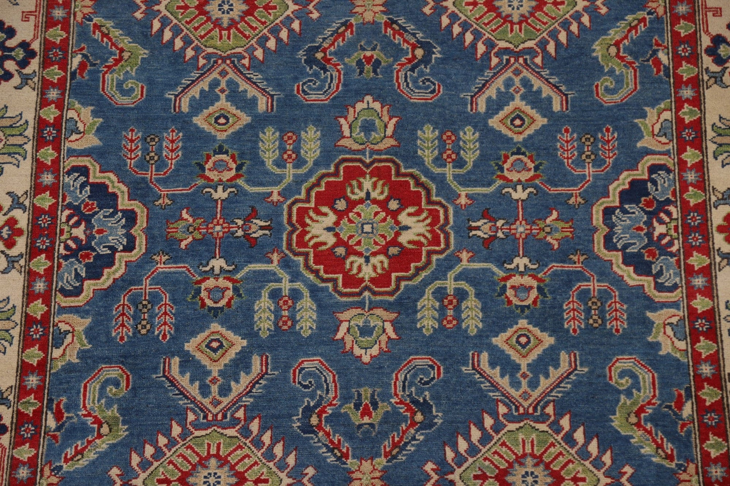 Blue Kazak Geometric Area Rug 6x9