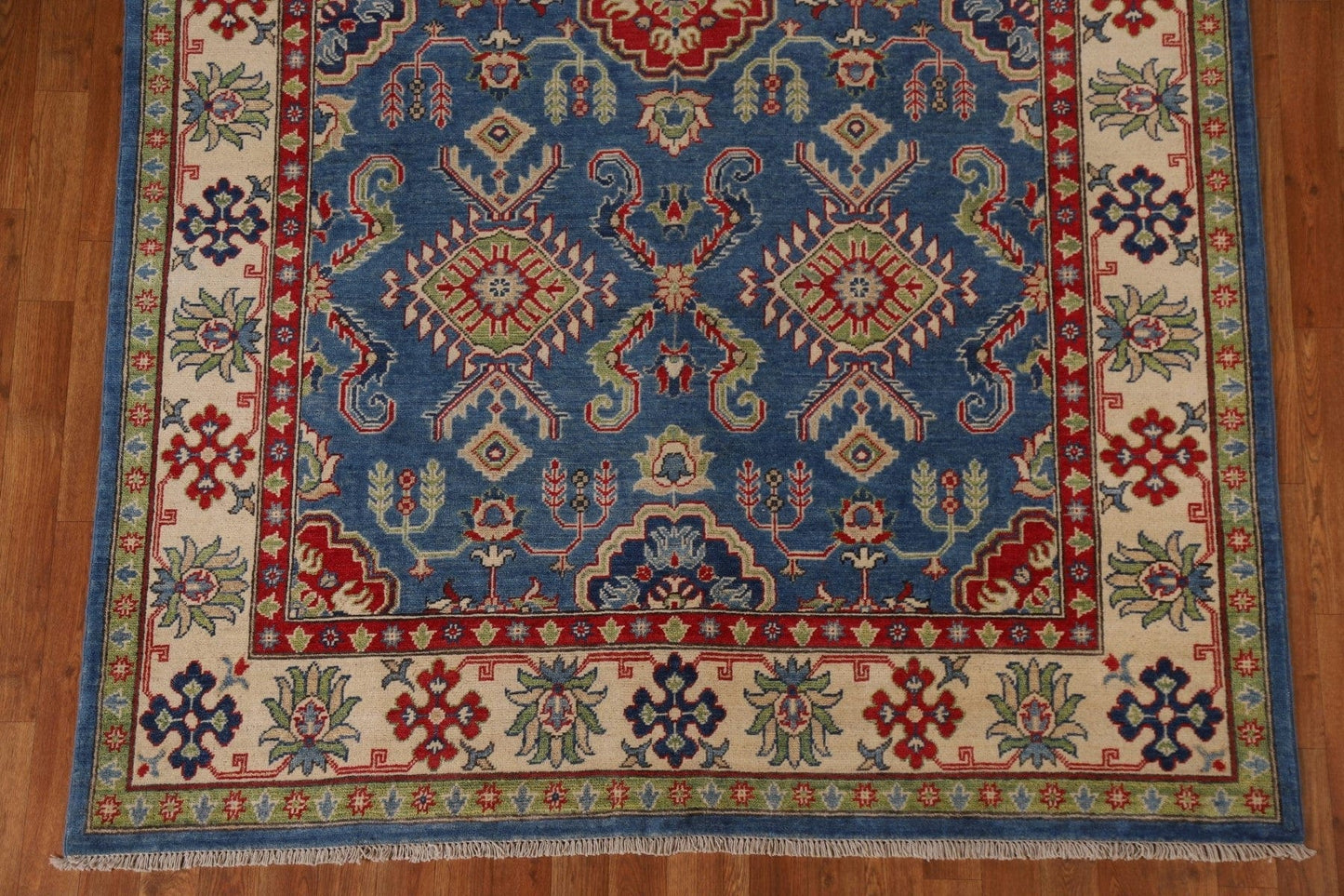 Blue Kazak Geometric Area Rug 6x9