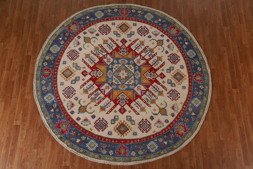 Geometric Kazak Round Area Rug 8x8