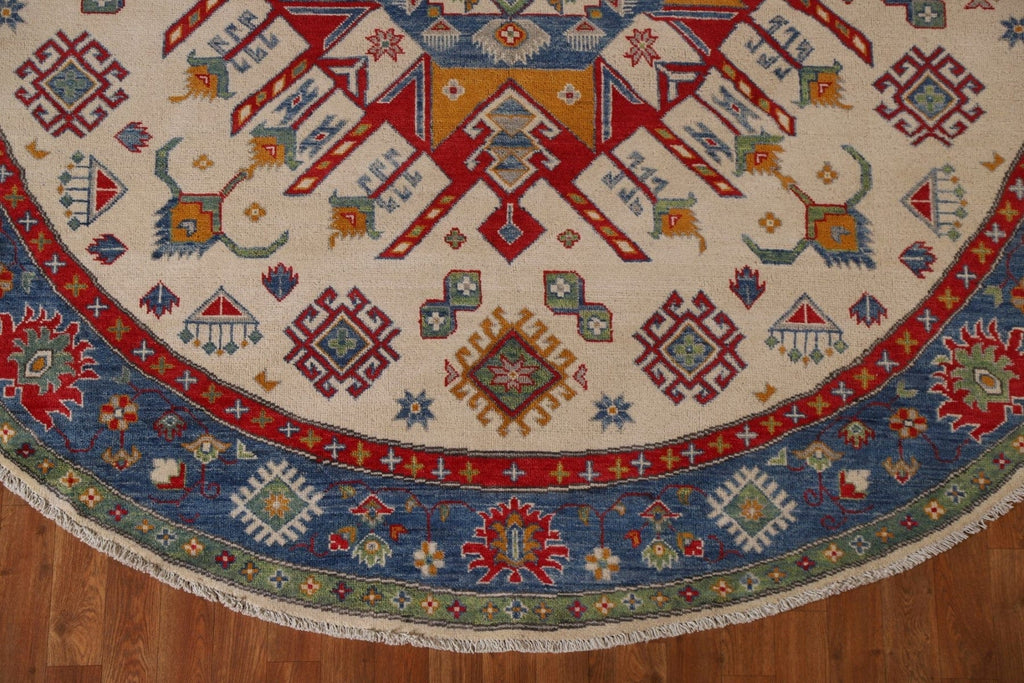 Geometric Kazak Round Area Rug 8x8