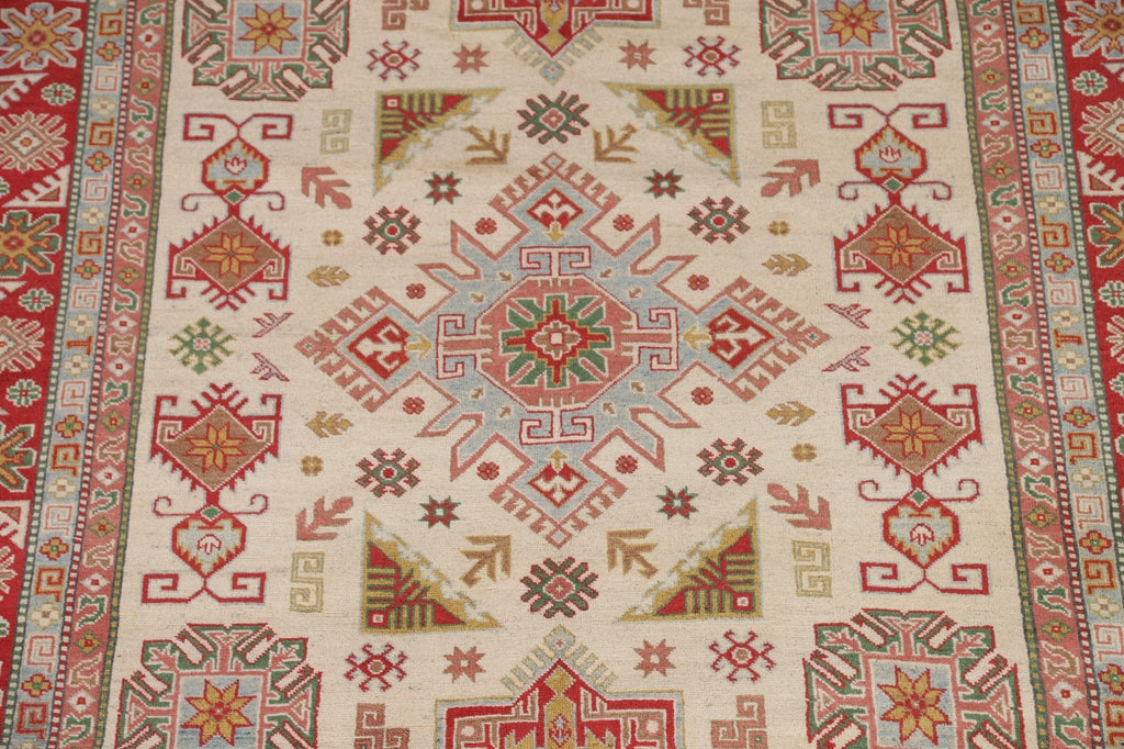 Ivory Kazak Geometric Area Rug 7x10