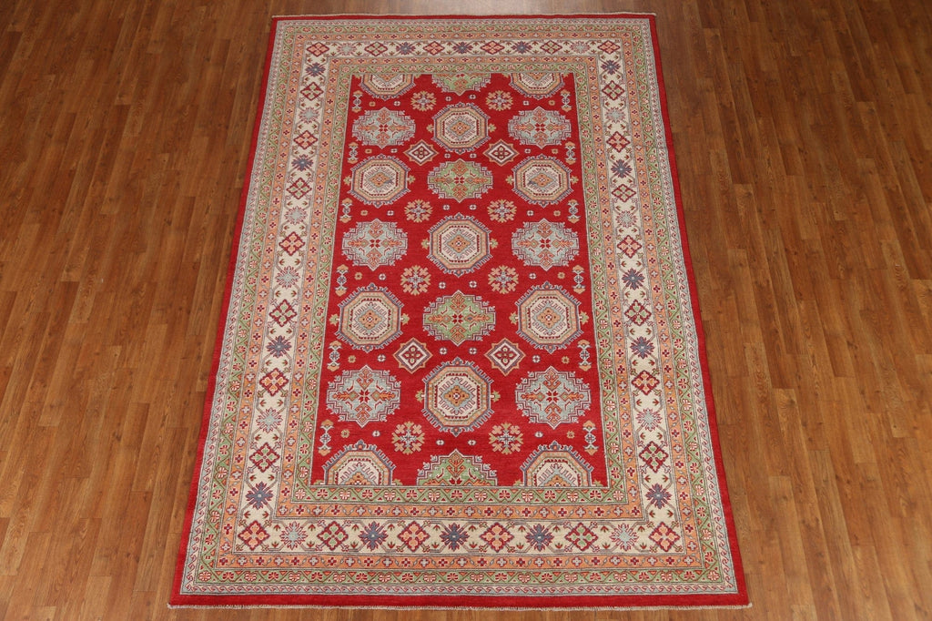 Geometric Red Kazak Oriental Area Rug 6x10