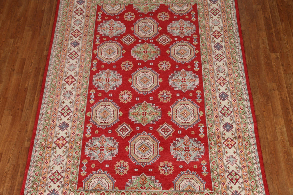 Geometric Red Kazak Oriental Area Rug 6x10