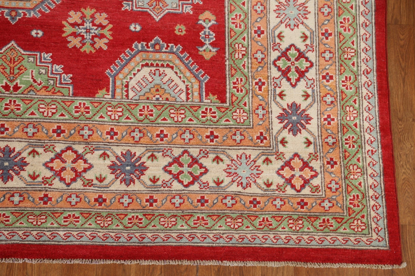 Geometric Red Kazak Oriental Area Rug 6x10