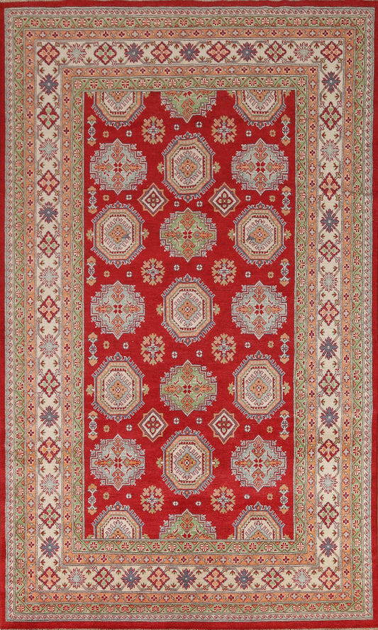 Geometric Red Kazak Oriental Area Rug 6x10