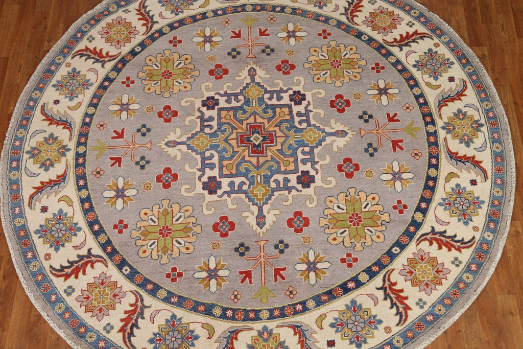 Geometric Kazak Round Area Rug 8x8