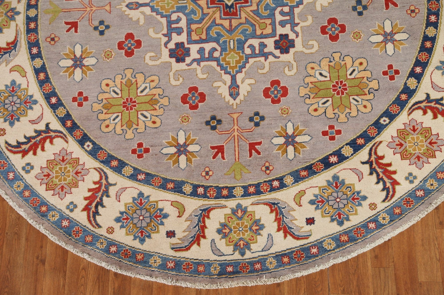 Geometric Kazak Round Area Rug 8x8