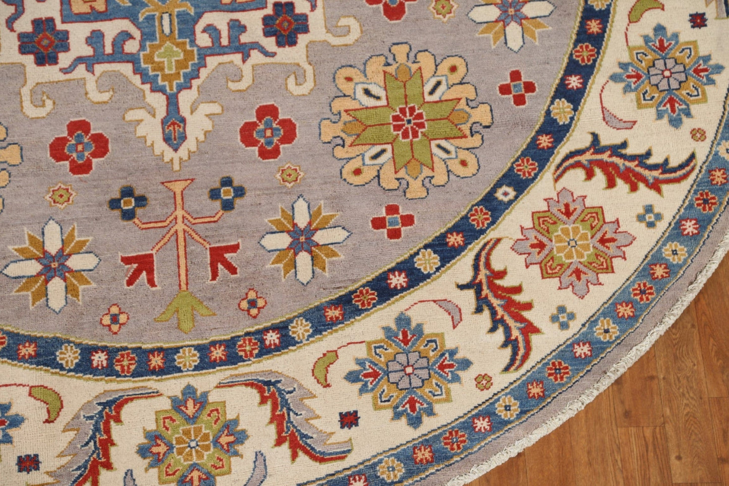 Geometric Kazak Round Area Rug 8x8