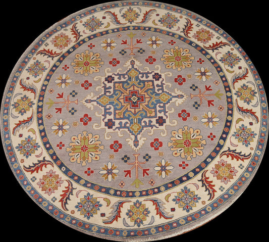 Geometric Kazak Round Area Rug 8x8