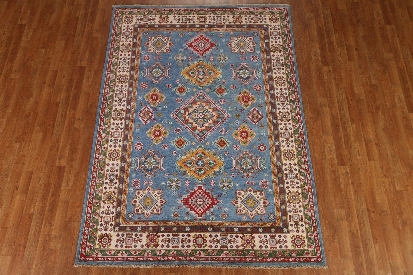 Geometric Kazak Oriental Area Rug 6x8