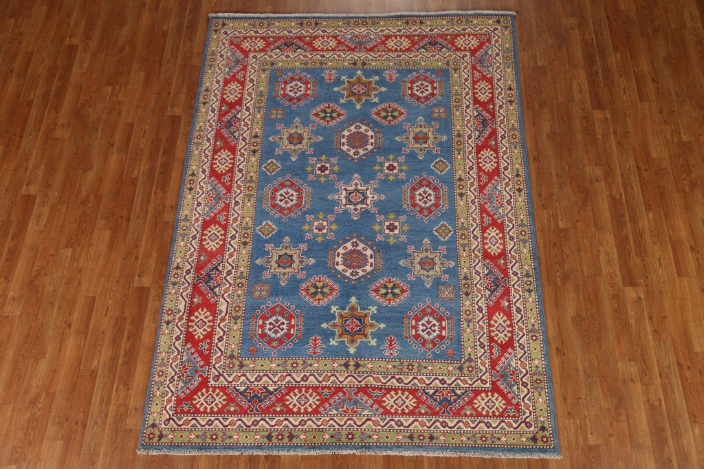 Handmade Kazak Blue Area Rug 6x8