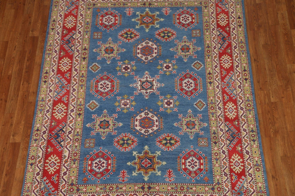 Handmade Kazak Blue Area Rug 6x8