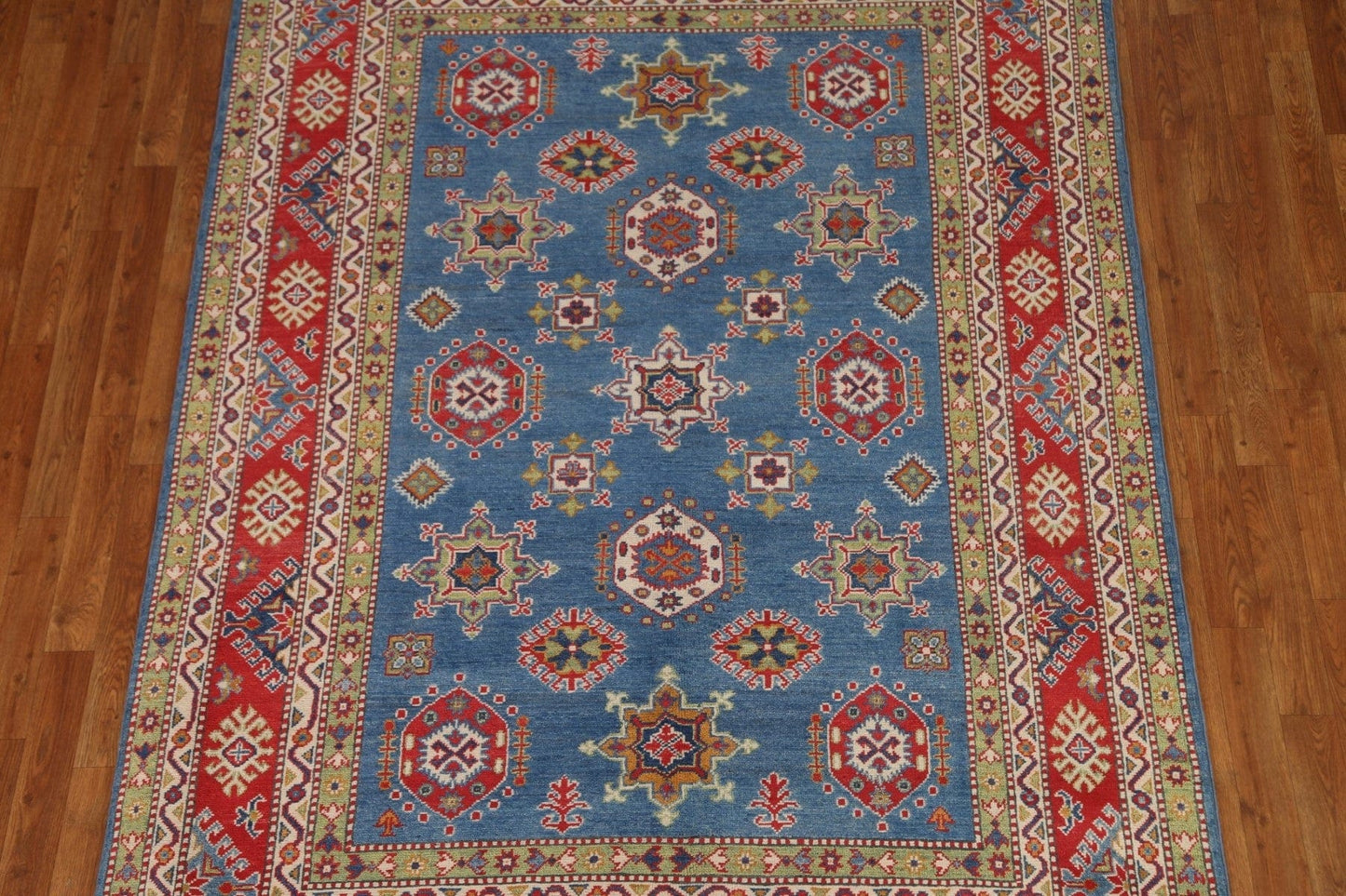 Handmade Kazak Blue Area Rug 6x8