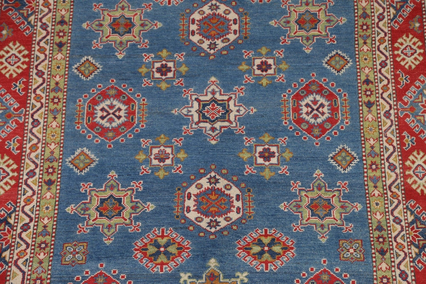 Handmade Kazak Blue Area Rug 6x8