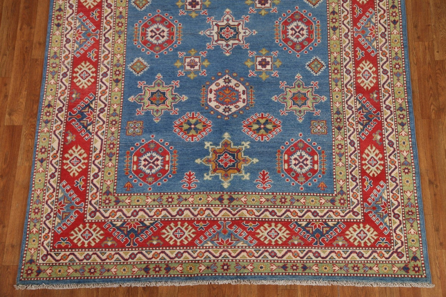 Handmade Kazak Blue Area Rug 6x8