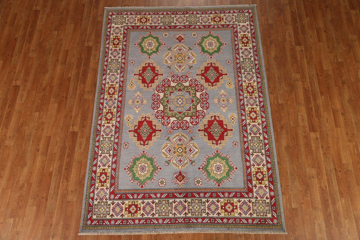 Geometric Kazak Wool Area Rug 6x8