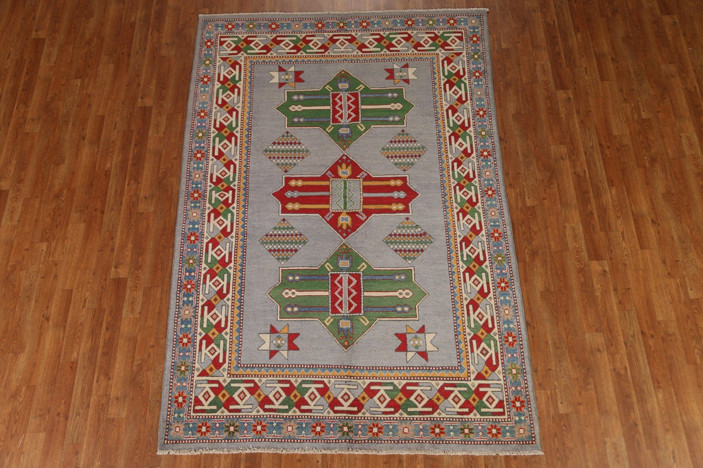 Geometric Kazak Oriental Area Rug 5x8