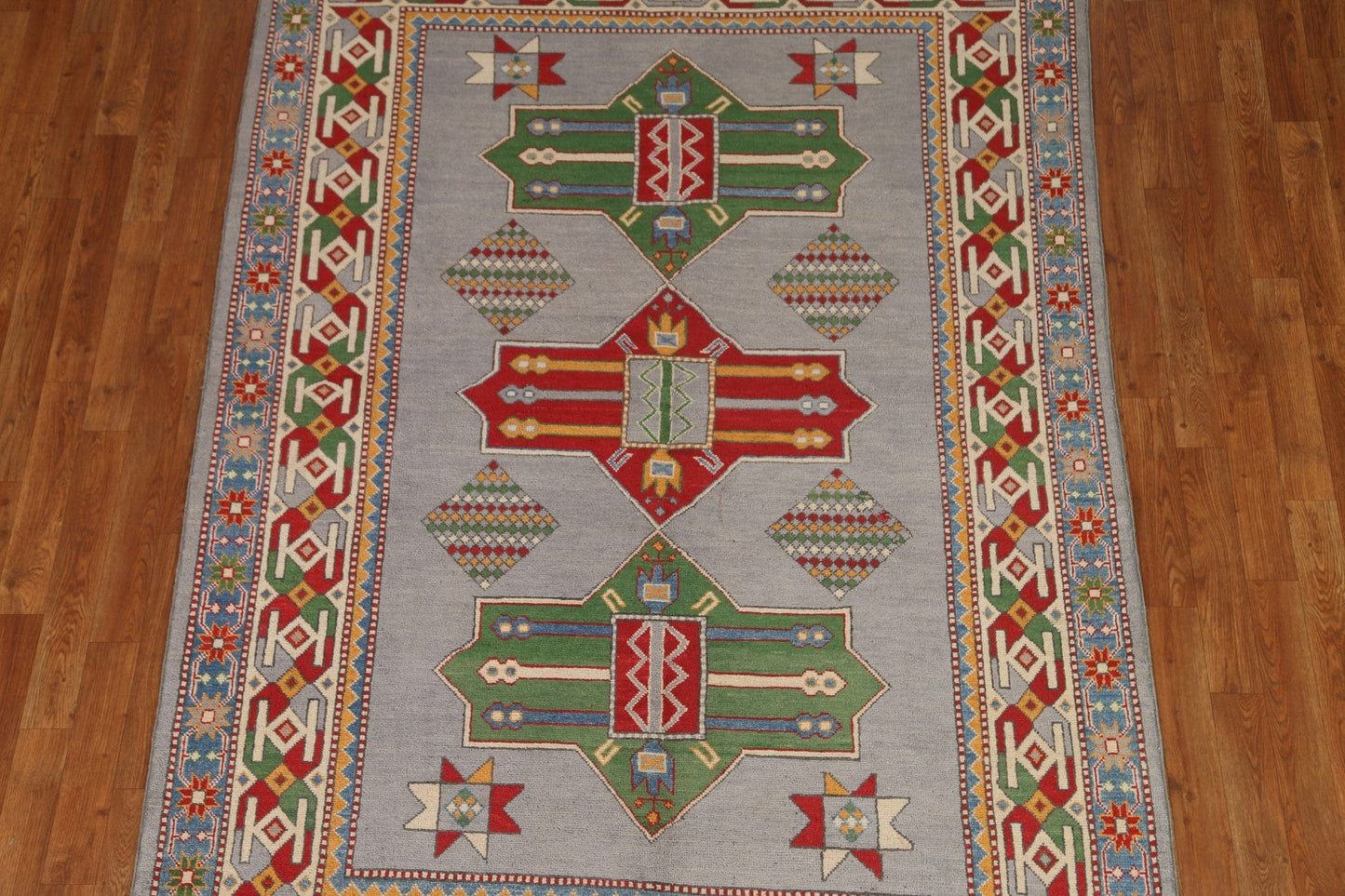 Geometric Kazak Oriental Area Rug 5x8