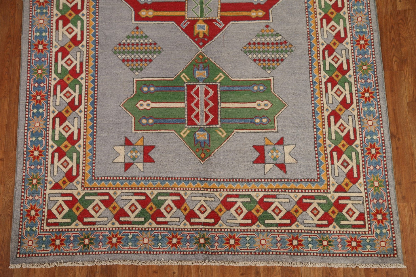 Geometric Kazak Oriental Area Rug 5x8