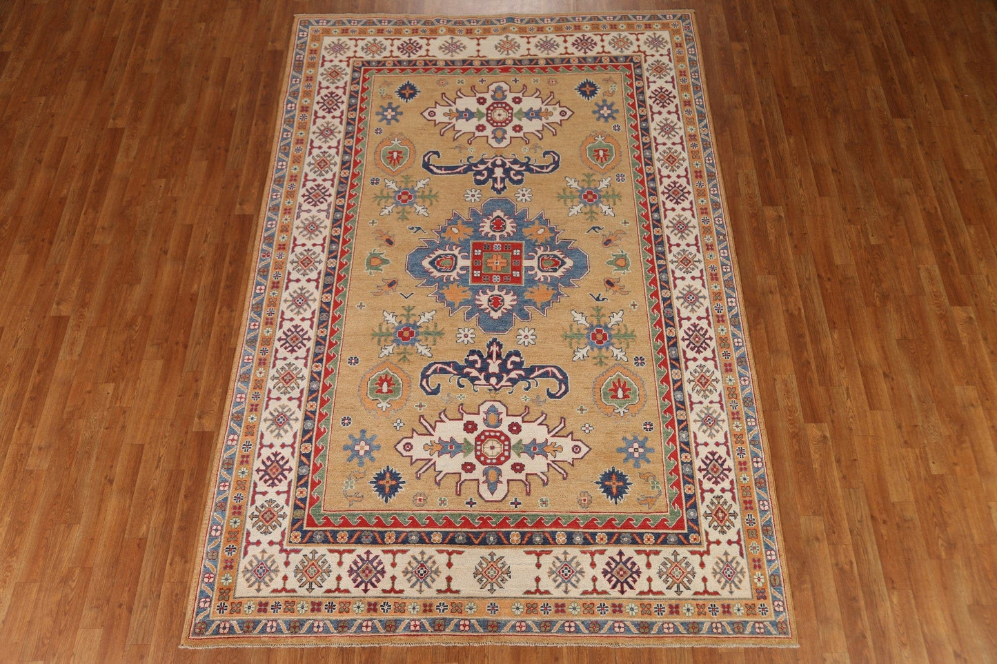 Geometric Kazak Oriental Area Rug 7x10