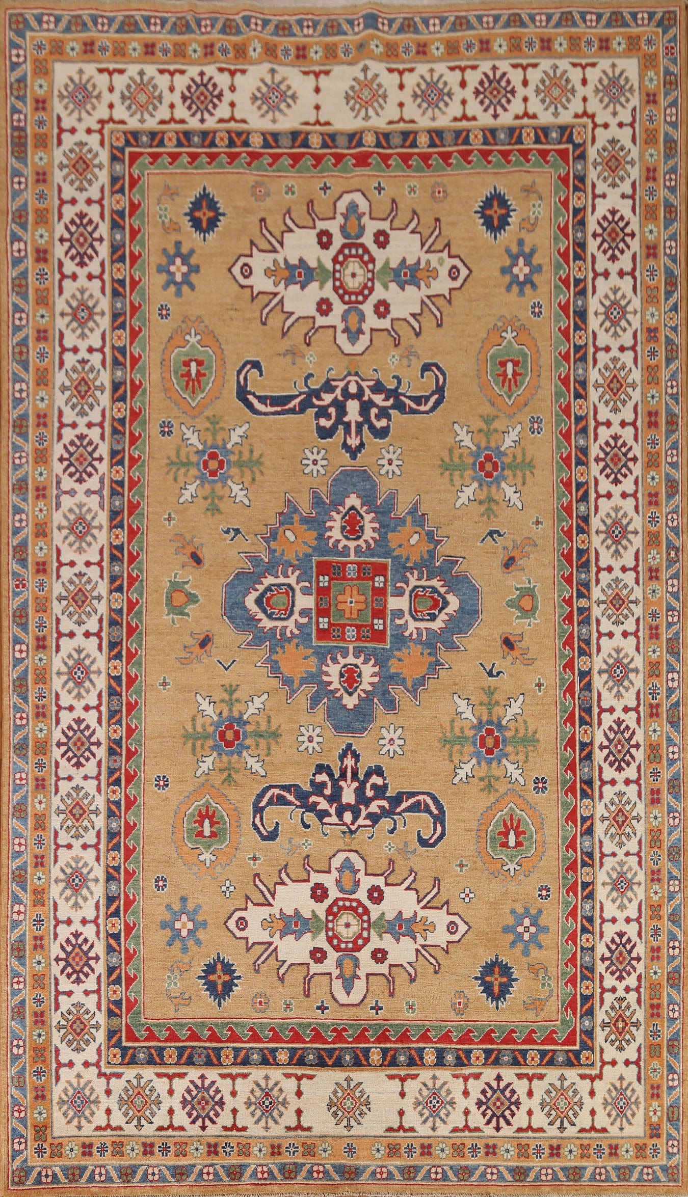 Geometric Kazak Oriental Area Rug 7x10