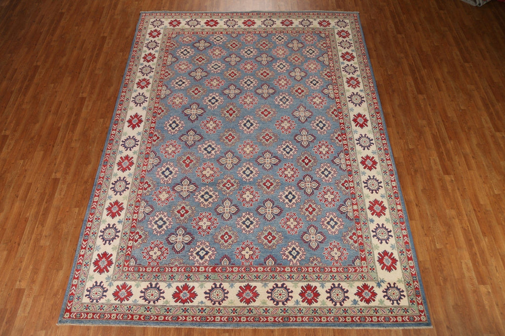 All-Over Blue Kazak Handmade Area Rug 9x12