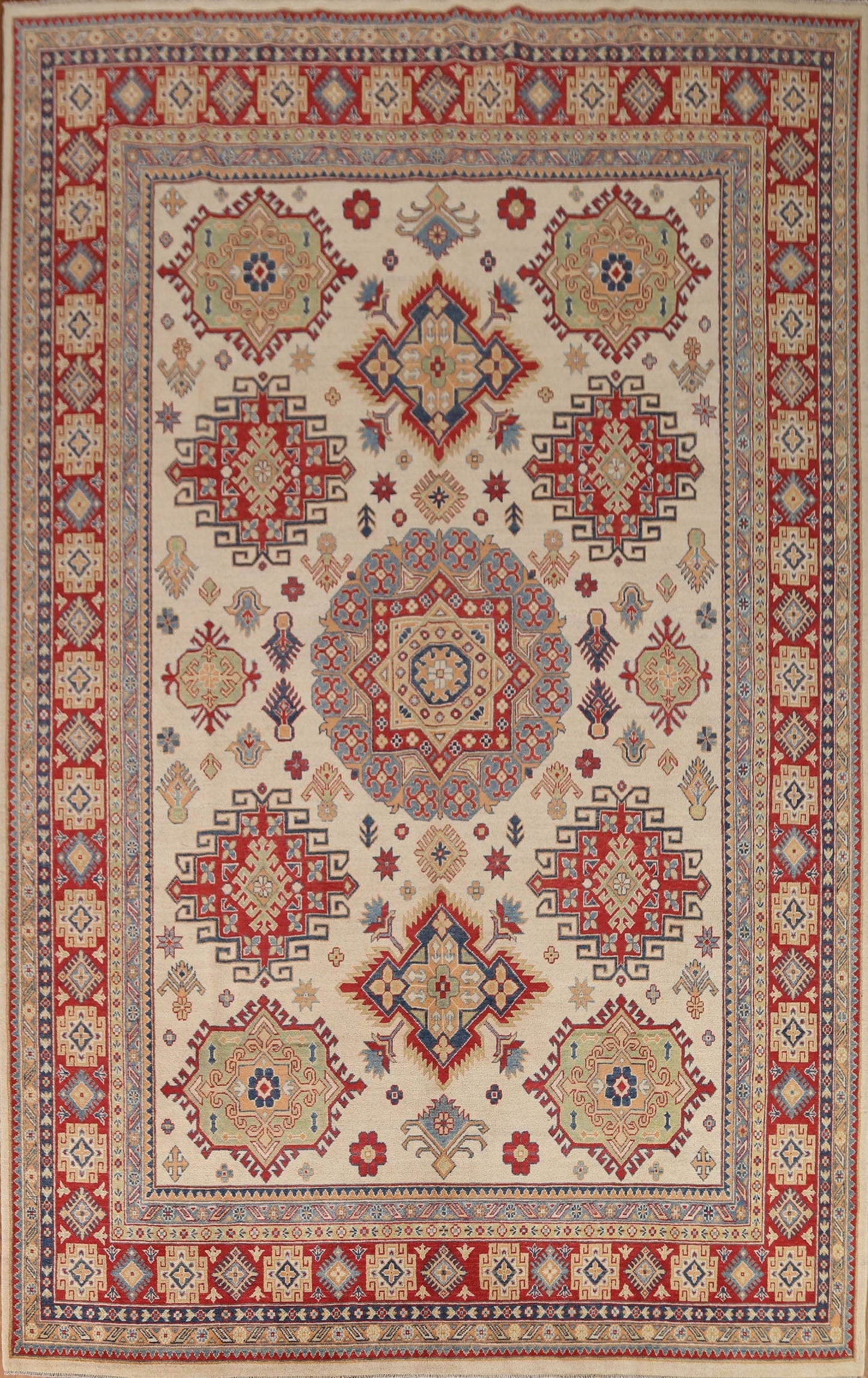 Geometric Kazak Oriental Area Rug 9x12