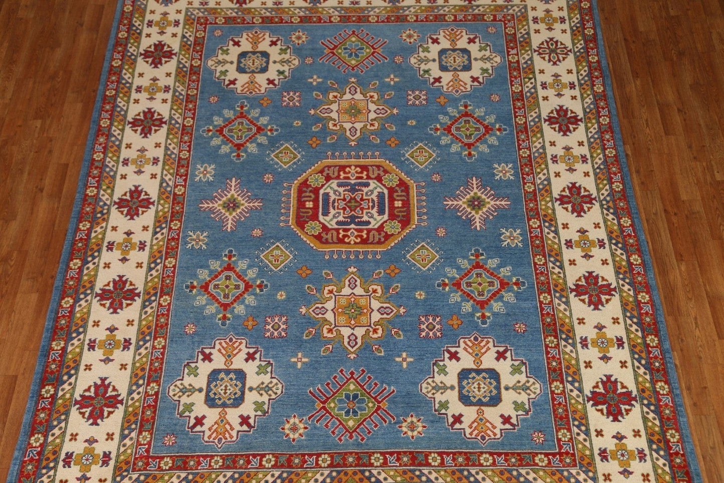 Hand-Knotted Wool Kazak Area Rug 8x10