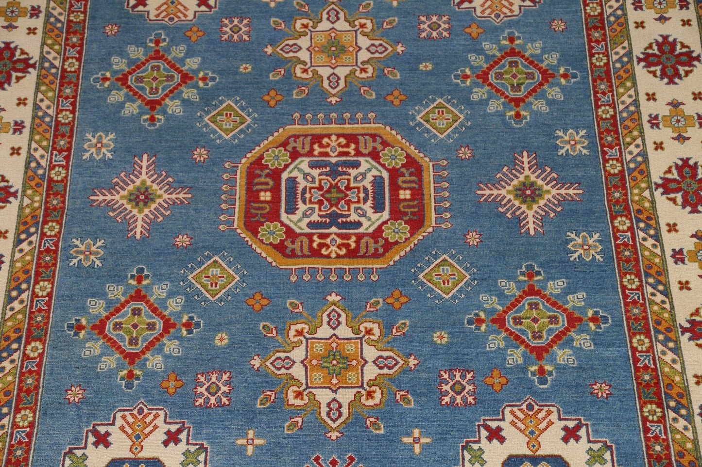 Hand-Knotted Wool Kazak Area Rug 8x10