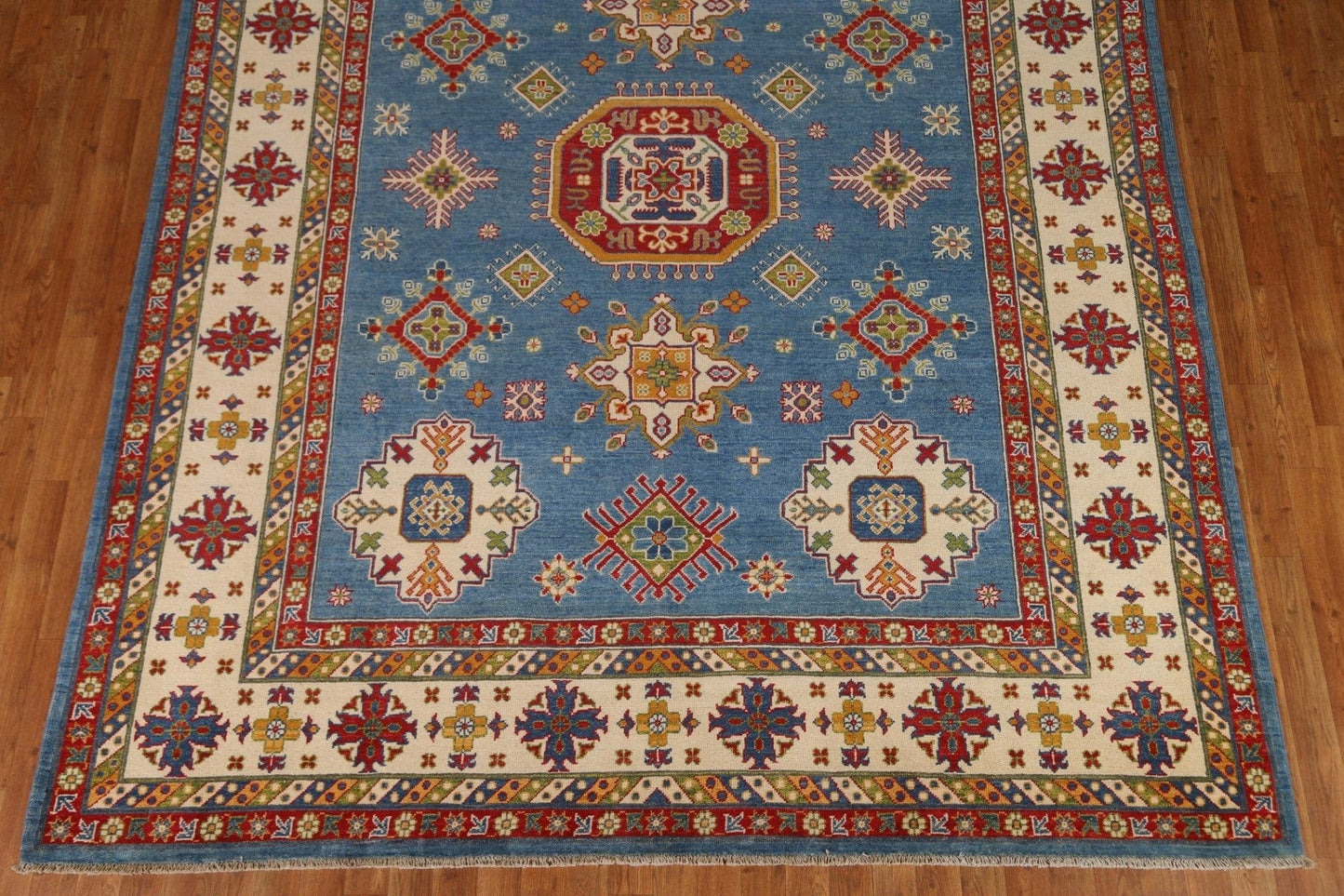 Hand-Knotted Wool Kazak Area Rug 8x10