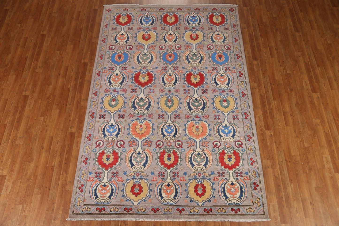 Brown Wool Kazak Handmade Area Rug 7x10