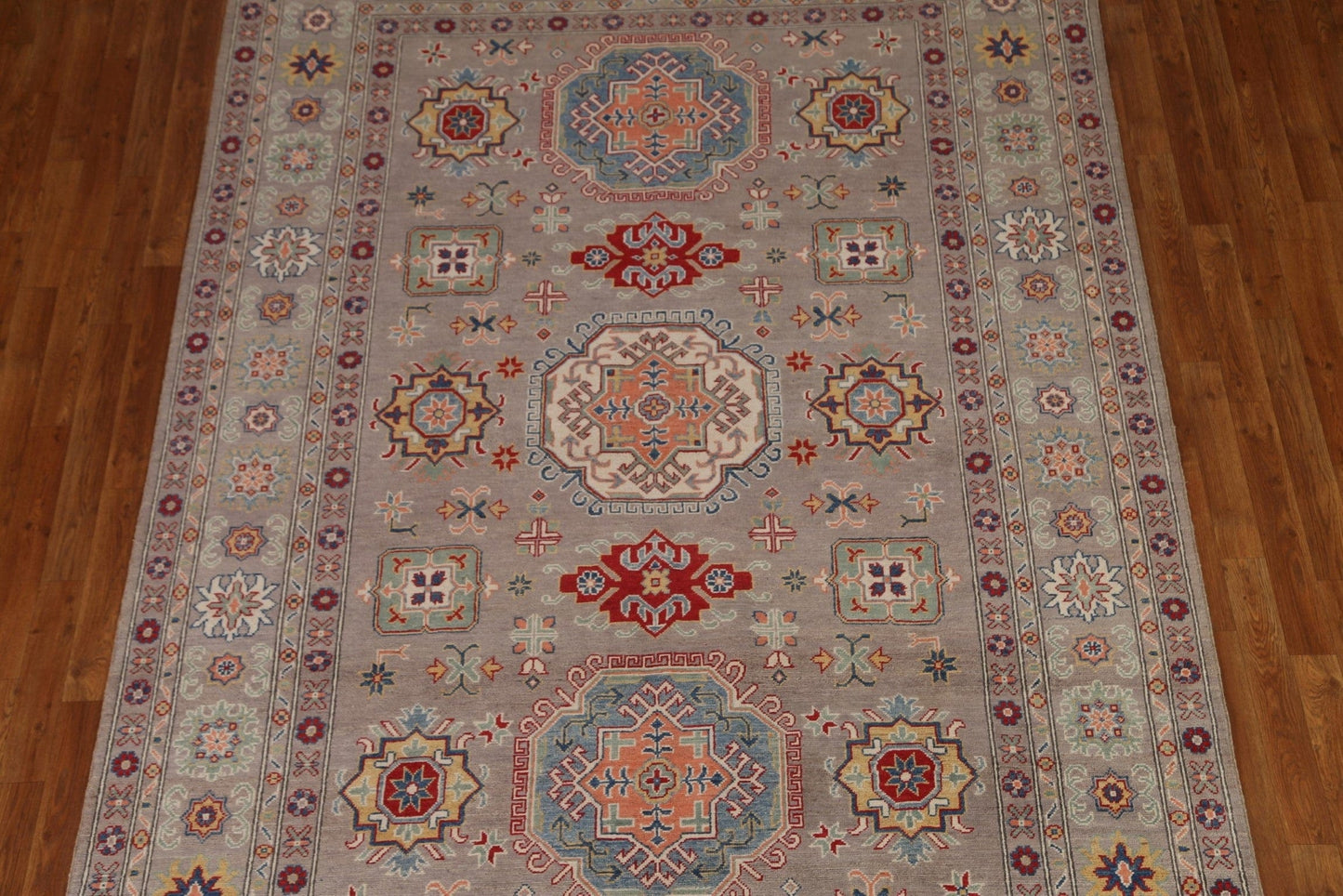 Geometric Kazak Oriental Area Rug 7x10