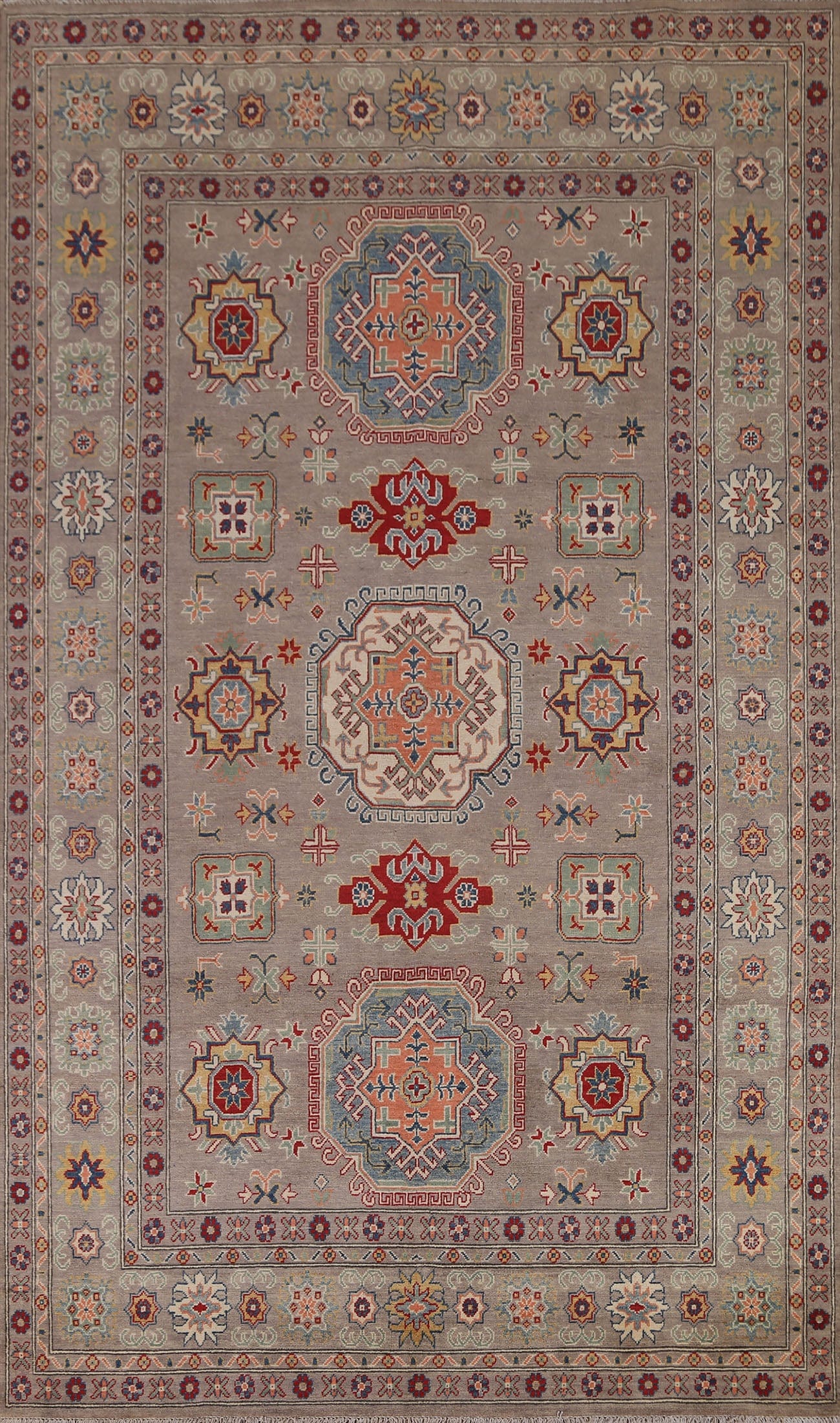 Geometric Kazak Oriental Area Rug 7x10