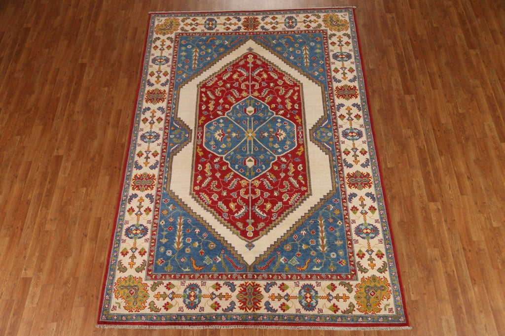 Geometric Kazak Oriental Area Rug 7x10