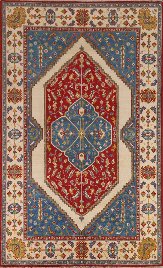 Geometric Kazak Oriental Area Rug 7x10