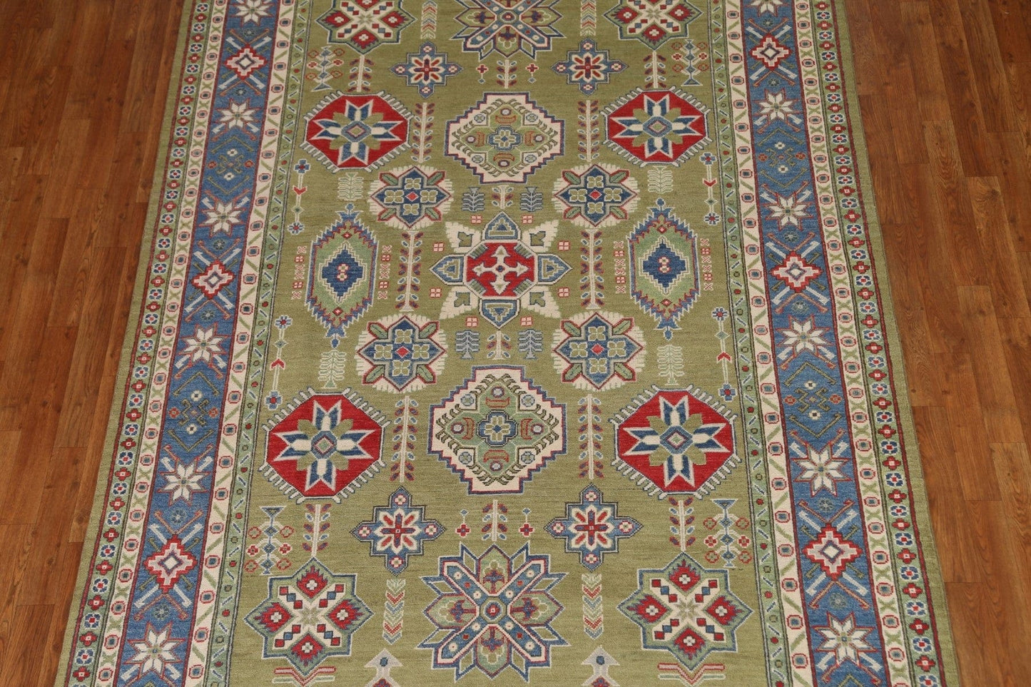 Green Kazak Geometric Area Rug 6x10