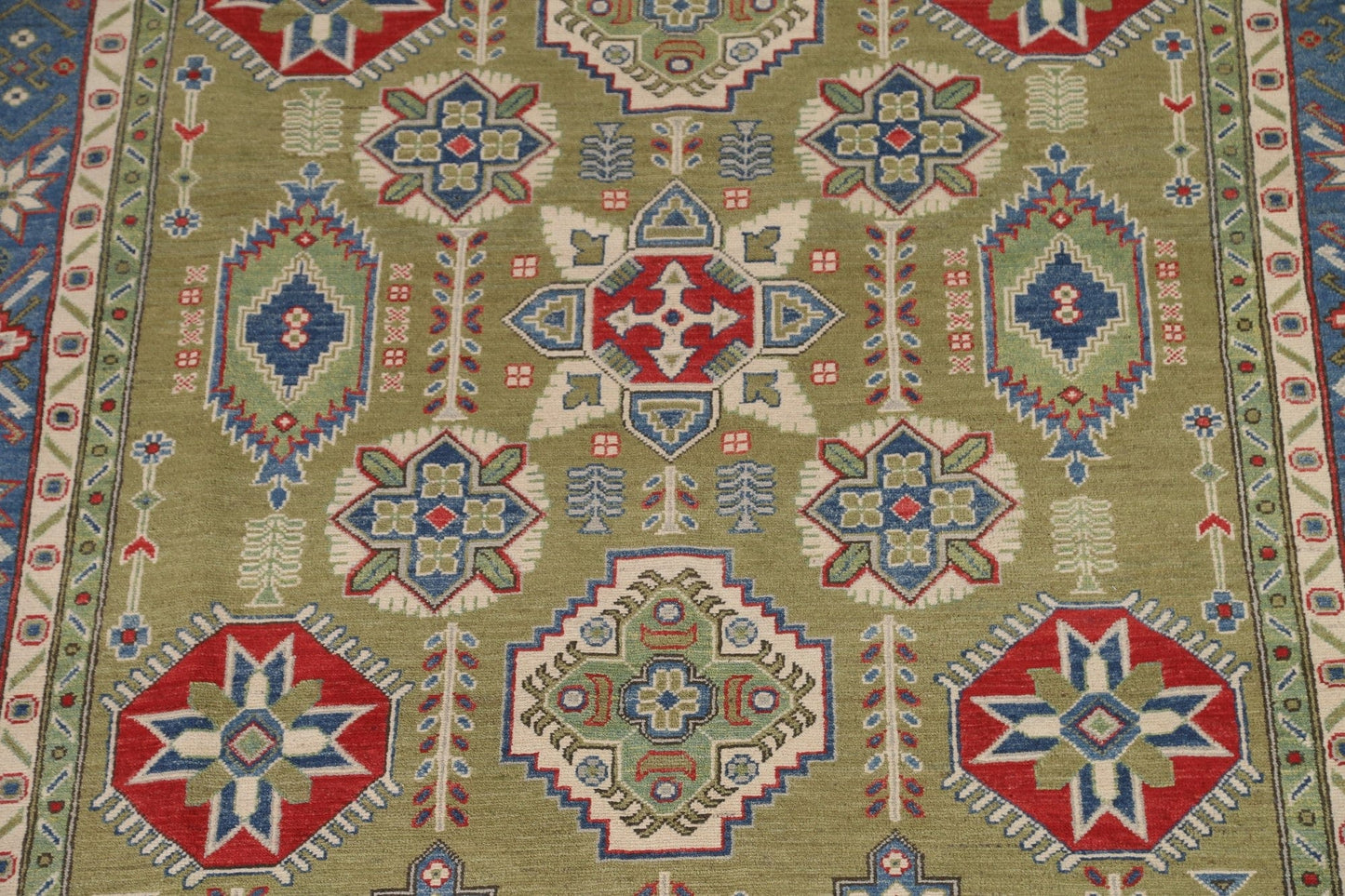 Green Kazak Geometric Area Rug 6x10