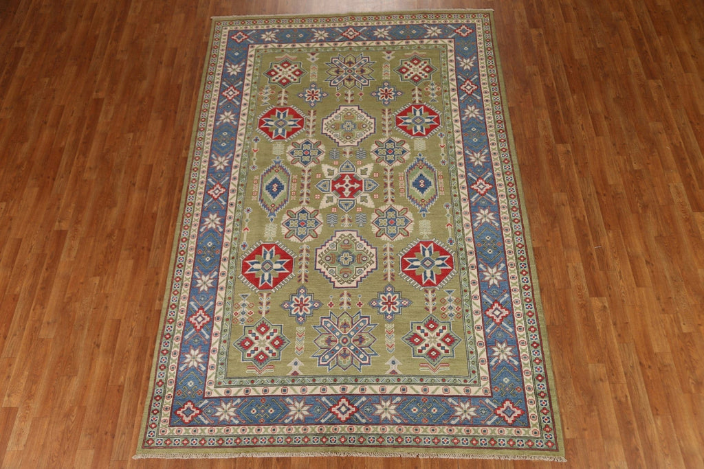 Green Kazak Geometric Area Rug 6x10