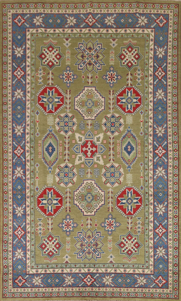 Green Kazak Geometric Area Rug 6x10