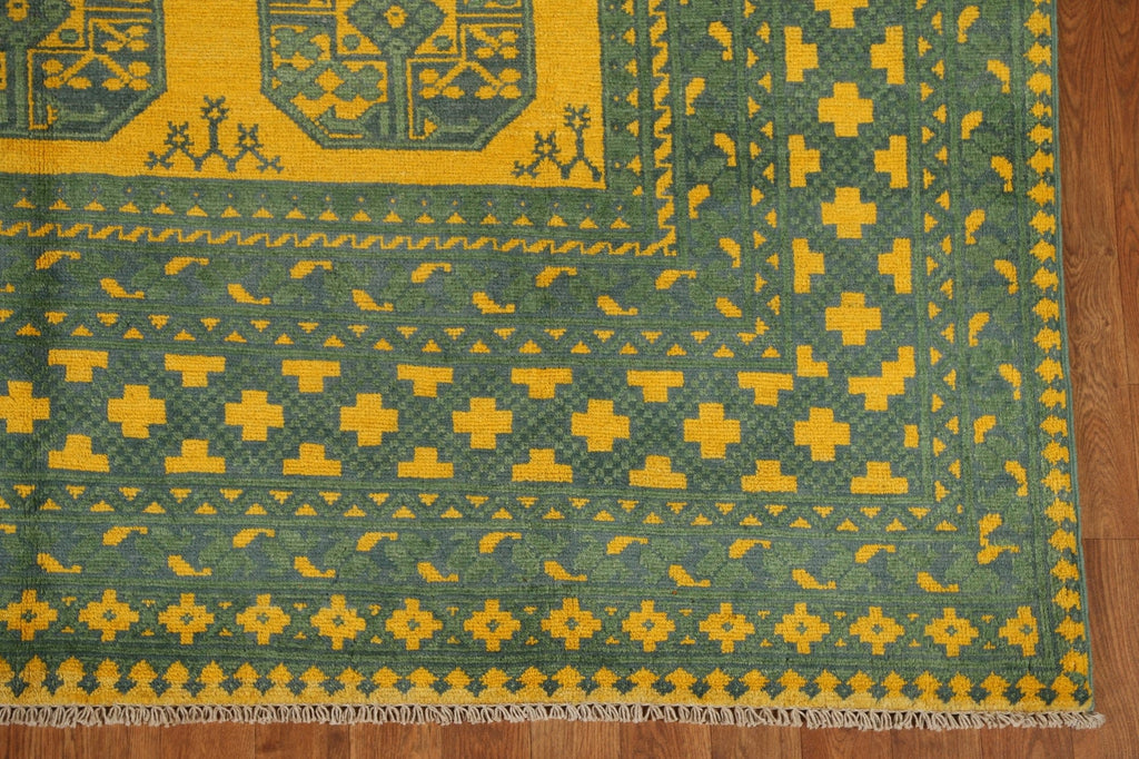 Yellow/ Green Wool Kazak Oriental Area Rug 7x10