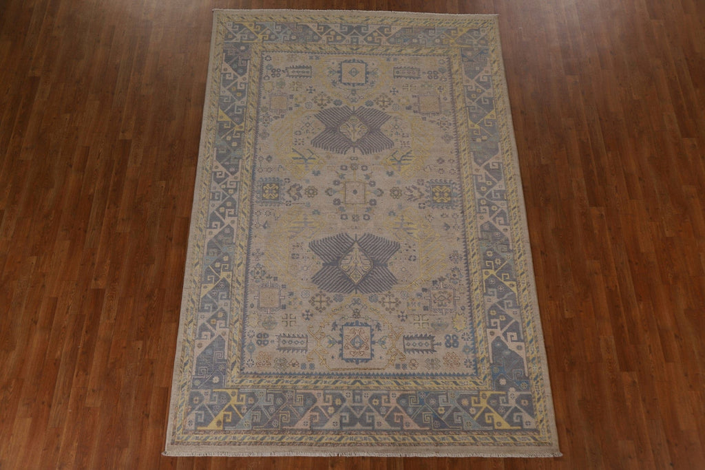 Geometric Kazak Oriental Area Rug 7x10