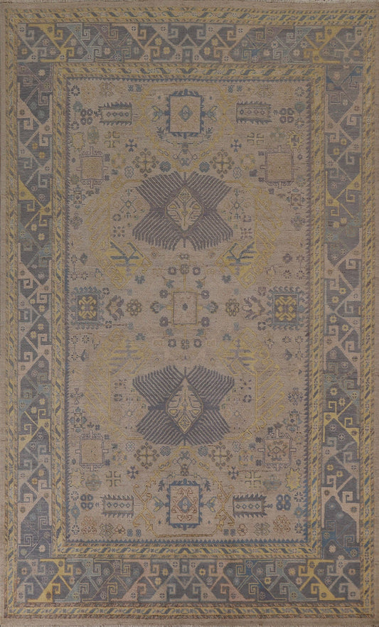 Geometric Kazak Oriental Area Rug 7x10