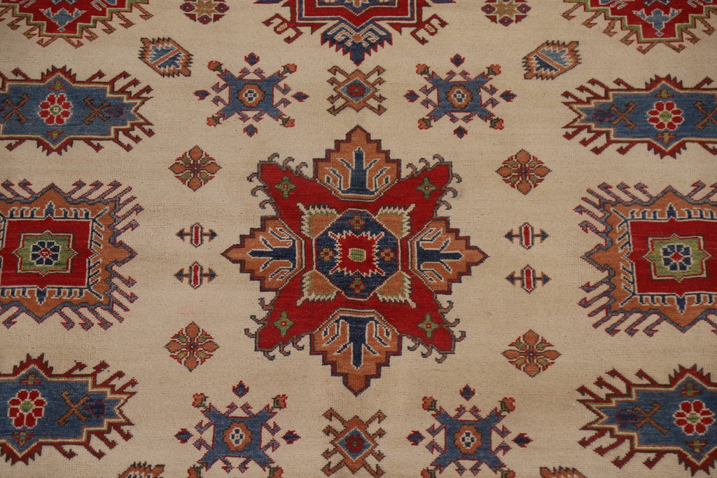 Ivory Wool Kazak Handmade Area Rug 9x12