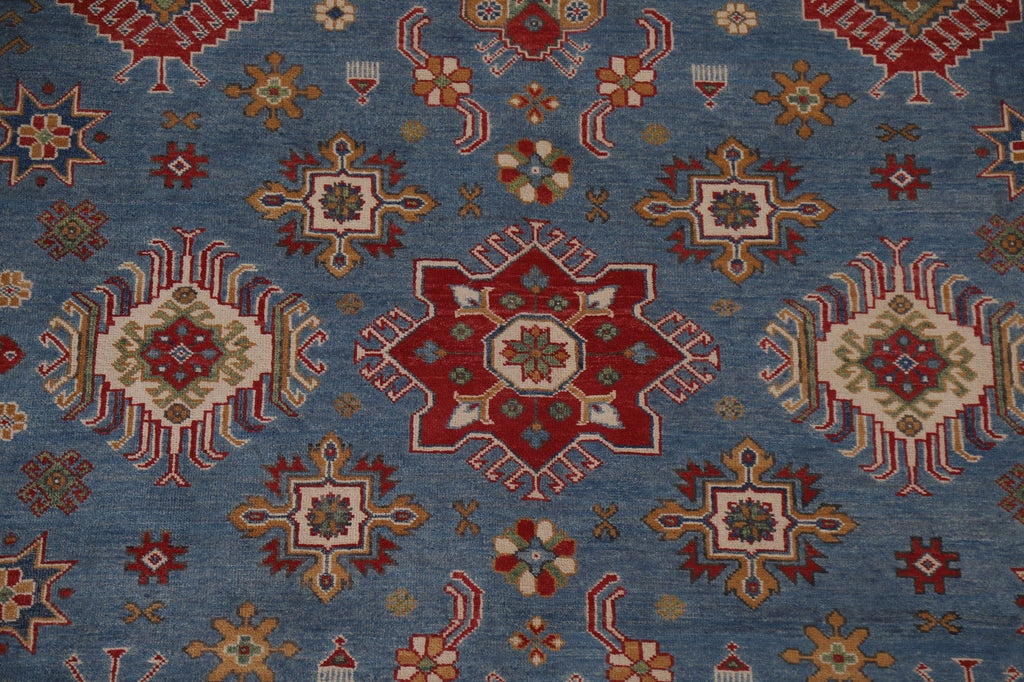 Blue Geometric Kazak Oriental Area Rug 8x10