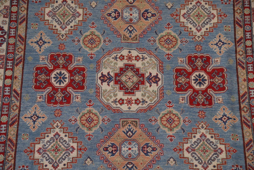 Light Blue Kazak Geometric Area Rug 7x10