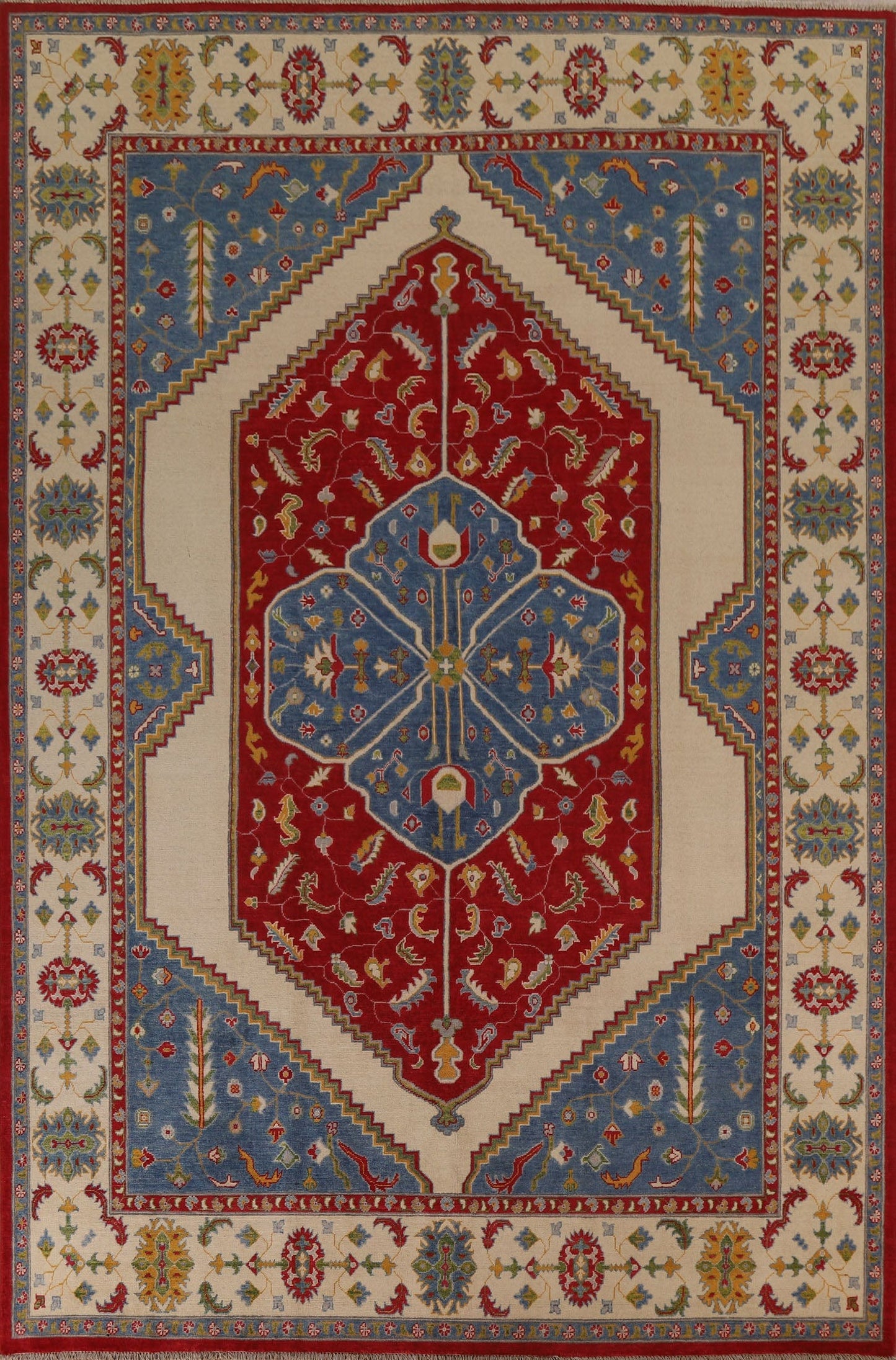 Geometric Kazak Oriental Area Rug 9x12