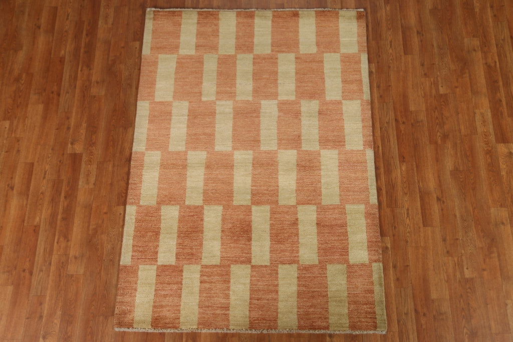 Contemproary Gabbeh Kashkoli Wool Area Rug 4x6