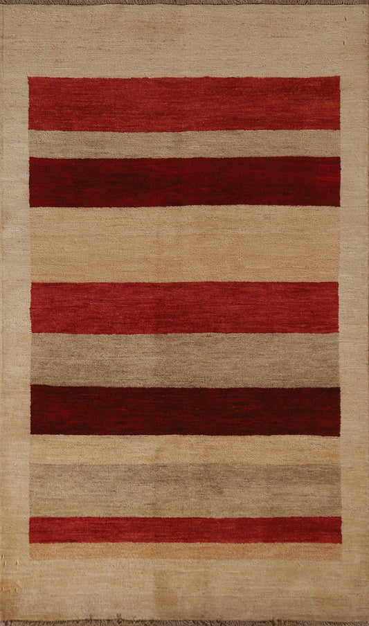 Handmade Gabbeh Kashkoli Area Rug 4x6