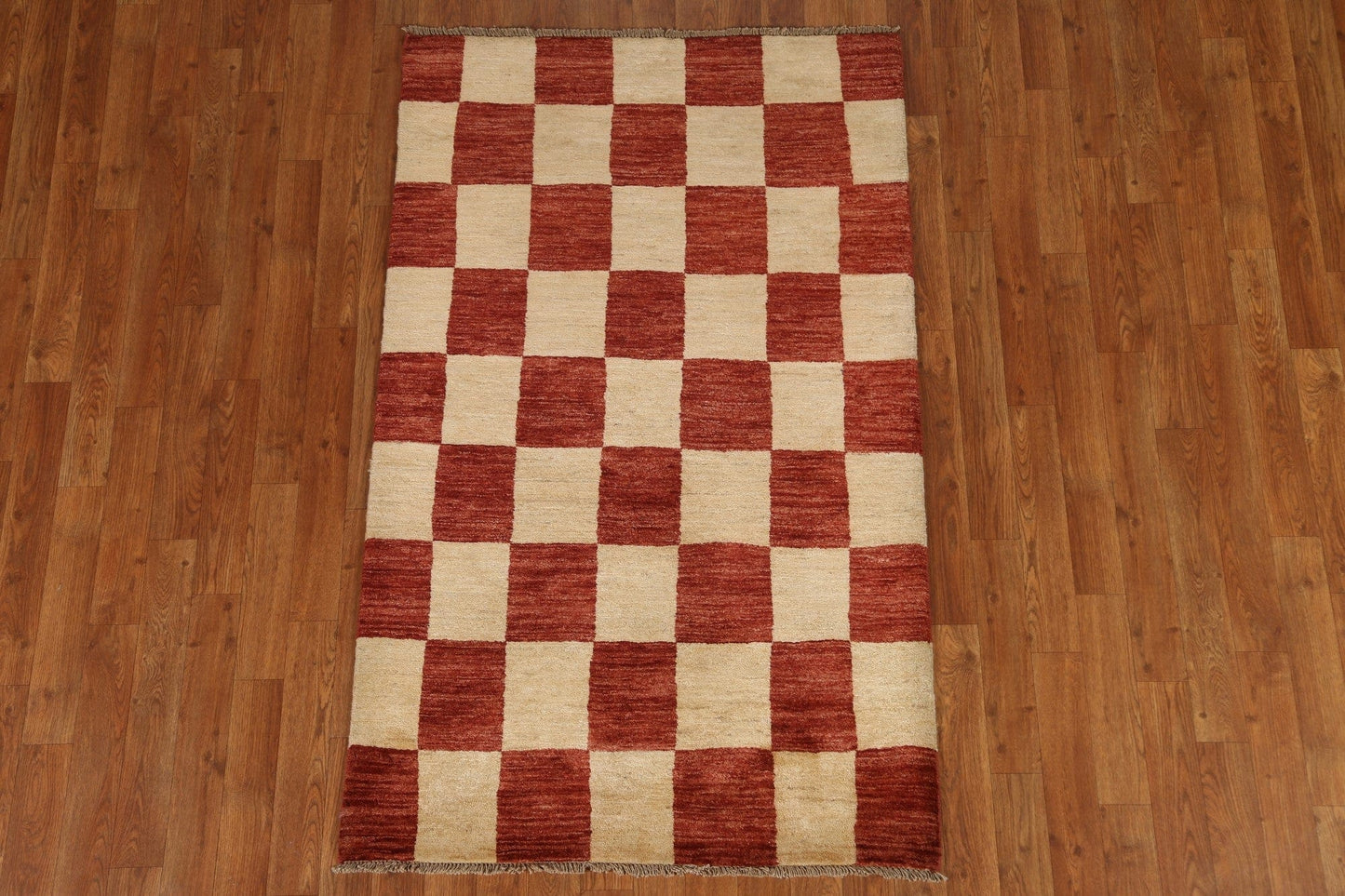 Checkered Gabbeh Kashkoli Wool Area Rug 3x5